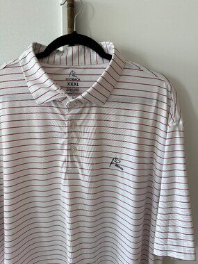 Rhoback Red & White Striped Golf Polo 3XL